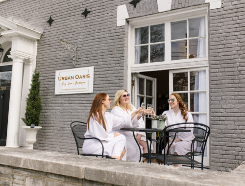 Women enjoying a glow-up spa day at Urban Oasis Nashville