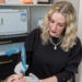 Licensed permanent makeup artist performing a customized nano brow procedure using modern PMU techniques at Urban Oasis Nashville.